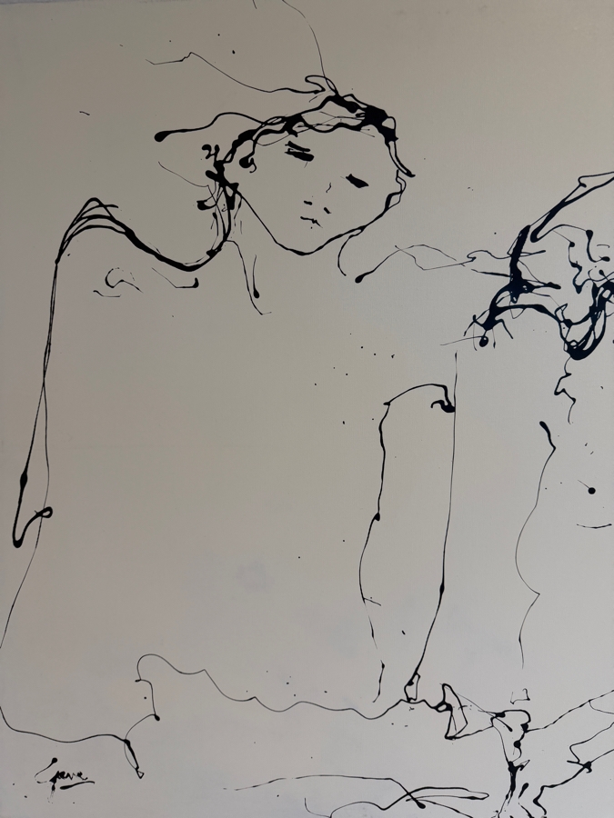 Gerrit Greve (1948-2024, Cardiff by the Sea, CA) Original Acrylic Drip Painting On Canvas Signed Lower Left 36' X 36' Estimate $1,300 - $1,600 [Photo 6]
