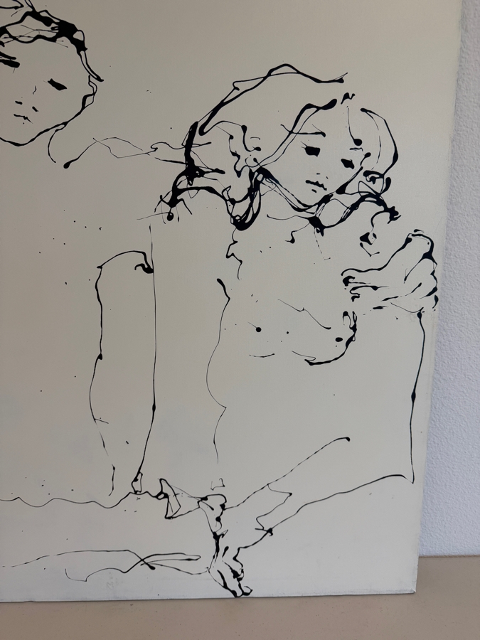 Gerrit Greve (1948-2024, Cardiff by the Sea, CA) Original Acrylic Drip Painting On Canvas Signed Lower Left 36' X 36' Estimate $1,300 - $1,600 [Photo 5]