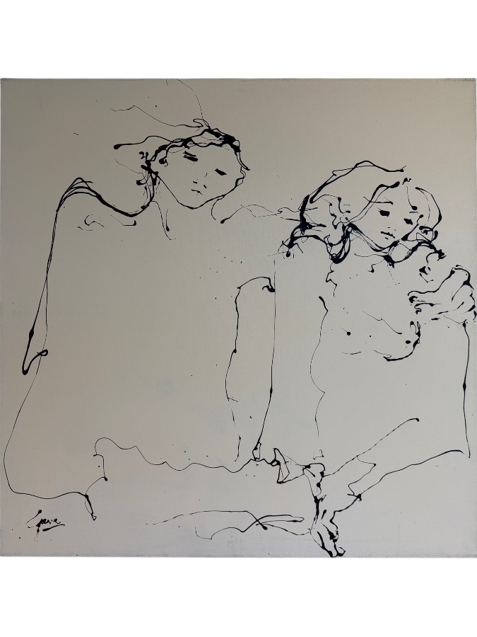 Gerrit Greve (1948-2024, Cardiff by the Sea, CA) Original Acrylic Drip Painting On Canvas Signed Lower Left 36' X 36' Estimate $1,300 - $1,600