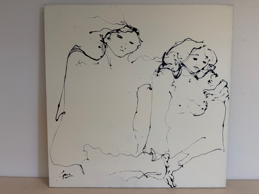 Gerrit Greve (1948-2024, Cardiff by the Sea, CA) Original Acrylic Drip Painting On Canvas Signed Lower Left 36' X 36' Estimate $1,300 - $1,600 [Photo 2]