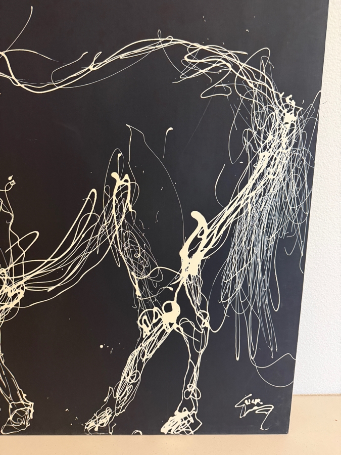 Gerrit Greve (1948-2024, Cardiff by the Sea, CA) Original Acrylic Drip Painting On Canvas Titled 'Grazing Movement' Signed Lower Right 36' X 36' Estimate $1,300 - $1,600 [Photo 5]
