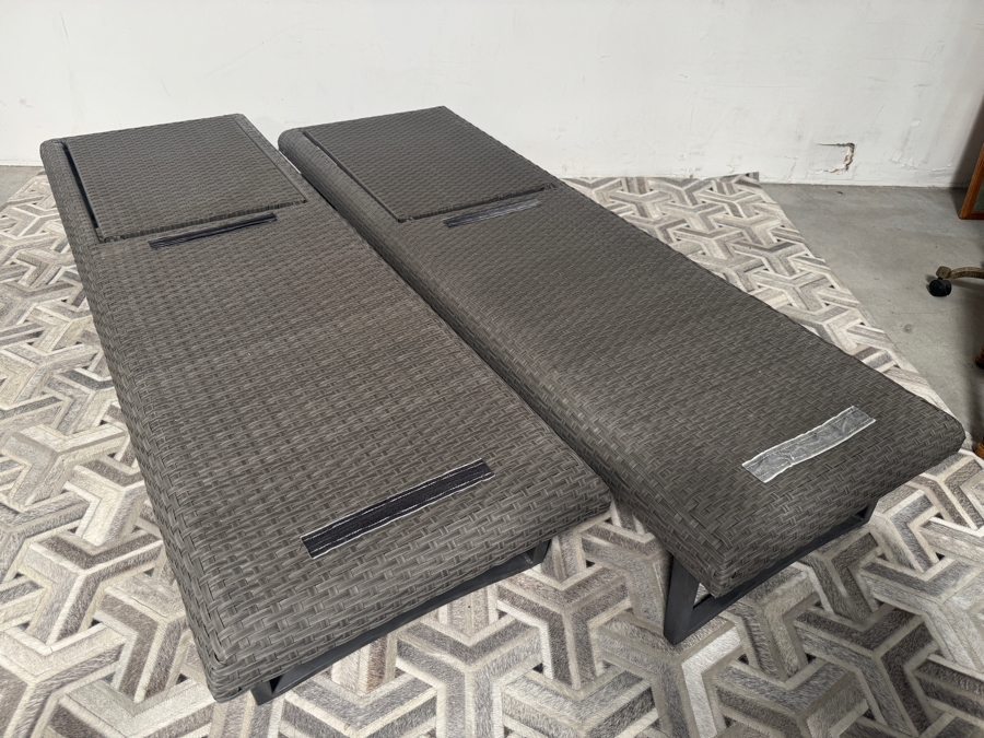 Set Of 2 RST Brand Outdoor Patio Resin Wicker Chaise Lounge Chairs 26W X 82L [Photo 2]