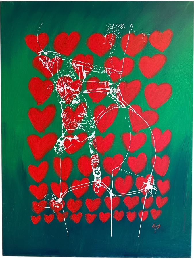 Gerrit Greve (1948-2024, Cardiff by the Sea, CA) Original Acrylic Drip Painting On Canvas 2020 Signed Bottom Right 36 X 48 Estimate $1,700 - $2,200