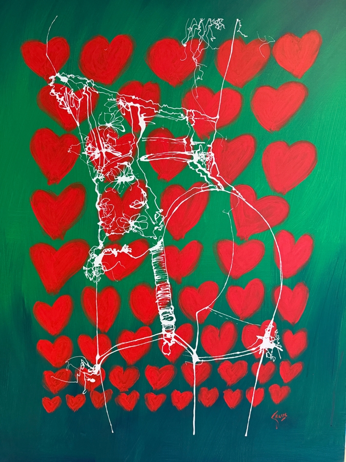 Gerrit Greve (1948-2024, Cardiff by the Sea, CA) Original Acrylic Drip Painting On Canvas 2020 Signed Bottom Right 36 X 48 Estimate $1,700 - $2,200 [Photo 3]