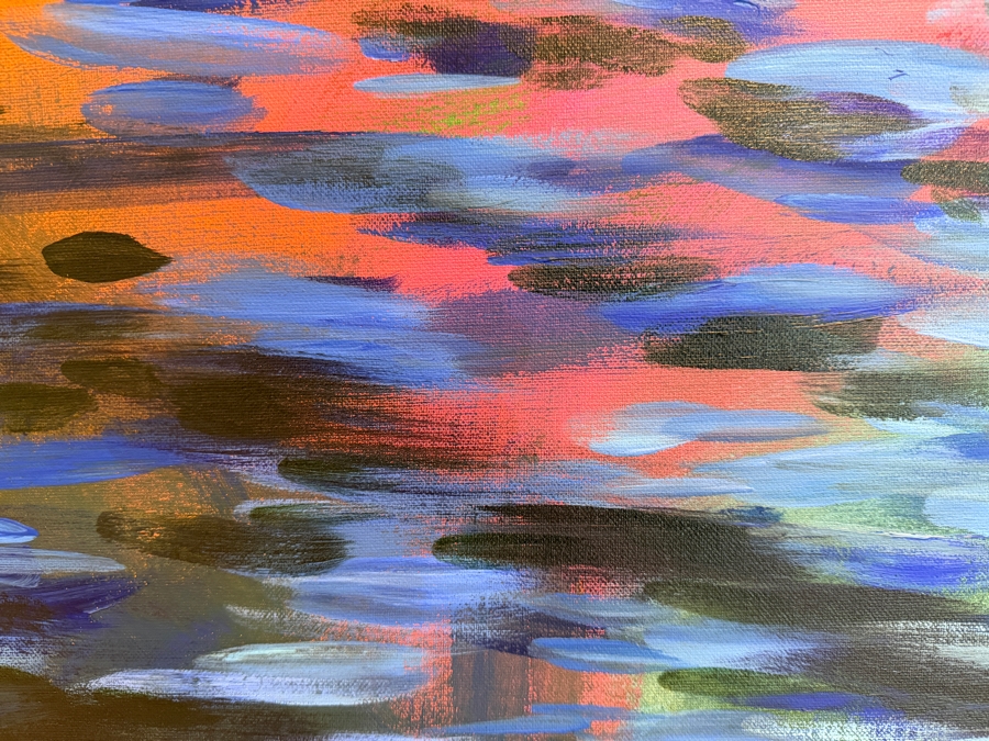 Gerrit Greve (1948-2024, Cardiff by the Sea, CA) Original Acrylic Diptych Painting On Canvas Titled 'Autumn Reflections' 1990 Signed Verso 72 X 48 Estimate $3,400 - $4,400 [Photo 5]
