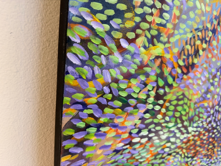 Gerrit Greve (1948-2024, Cardiff by the Sea, CA) Original Acrylic Painting On Canvas Titled 'Reef Secret' 1997 Signed Verso 48 X 36 Estimate $1,700 - $2,200 [Photo 4]