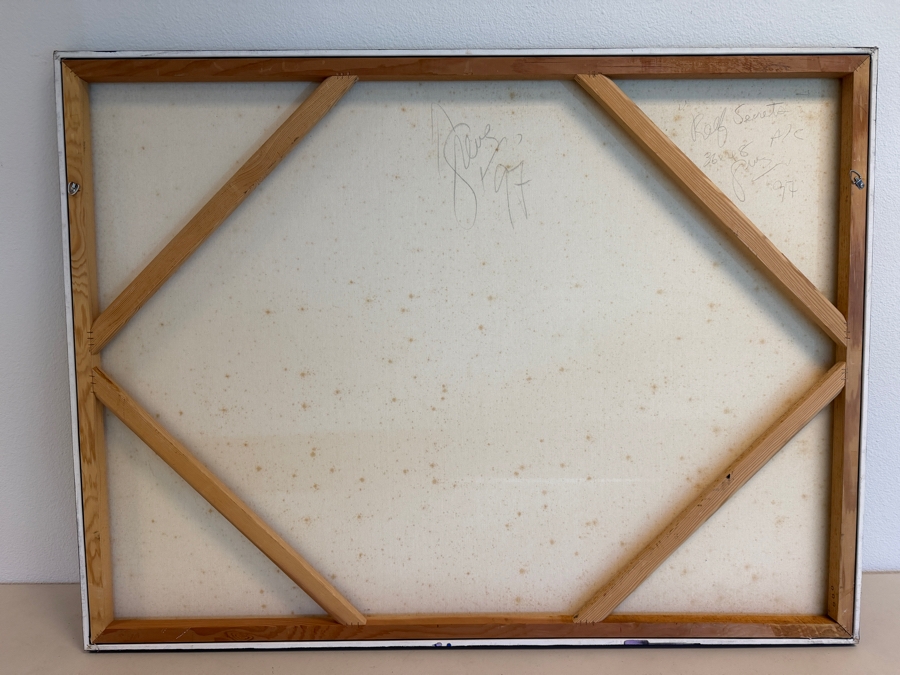 Gerrit Greve (1948-2024, Cardiff by the Sea, CA) Original Acrylic Painting On Canvas Titled 'Reef Secret' 1997 Signed Verso 48 X 36 Estimate $1,700 - $2,200 [Photo 5]