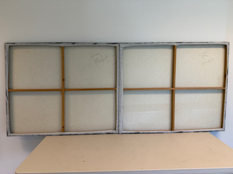 Gerrit Greve (1948-2024, Cardiff by the Sea, CA) Original Acrylic Diptych Painting On Canvas Titled 'Fast Waters' 1990 Signed Verso 96 X 40 Estimate $3,400 - $4,400 [Photo 7]
