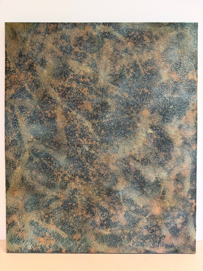 Gerrit Greve (1948-2024, Cardiff by the Sea, CA) Original Acrylic Mixed-Media Sand Painting On Canvas Titled ' Sea Romance III' 2003 Signed Verso 40 X 48 Estimate $1,700 - $2,200 [Photo 2]