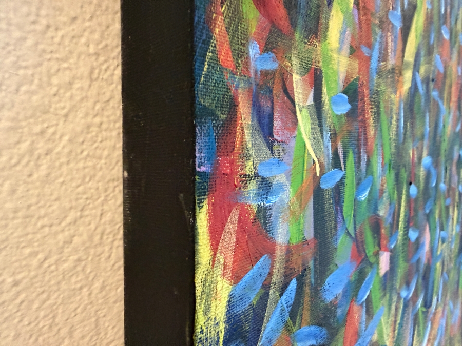Gerrit Greve (1948-2024, Cardiff by the Sea, CA) Original Acrylic Diptych Painting On Canvas Titled 'Bright Flash Of Fish' Signed Verso 96 X 40 Estimate $3,400 - $4,400 [Photo 6]