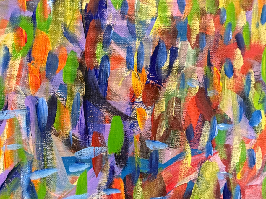 Gerrit Greve (1948-2024, Cardiff by the Sea, CA) Original Acrylic Diptych Painting On Canvas Titled 'Bright Flash Of Fish' Signed Verso 96 X 40 Estimate $3,400 - $4,400 [Photo 5]