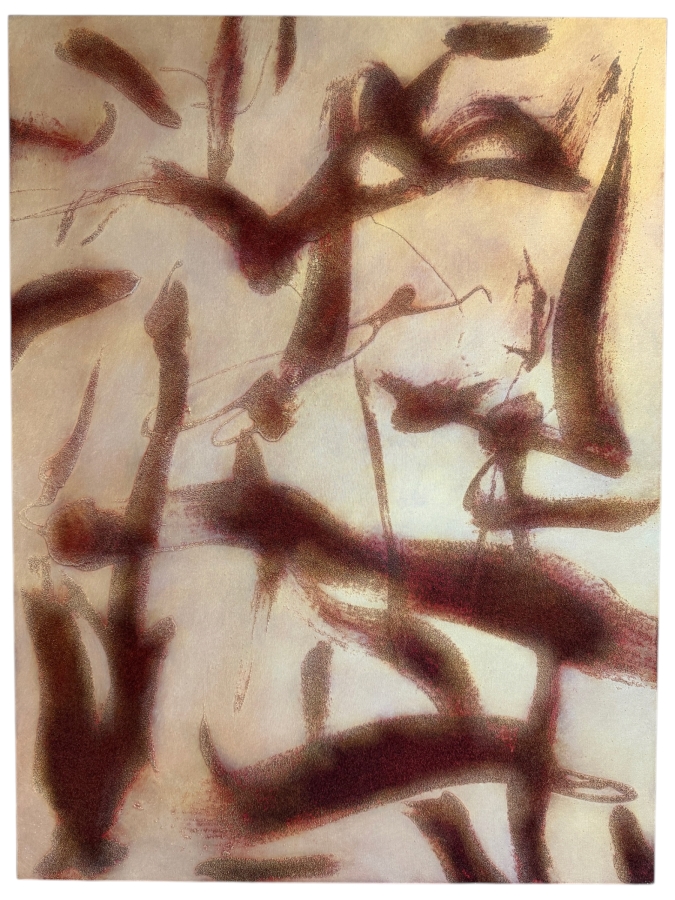 Gerrit Greve (1948-2024, Cardiff by the Sea, CA) Original Acrylic Mixed-Media Sand Painting On Canvas Titled 'Language Of Memories - 03' 2006 Signed Verso 36 X 48 Estimate $1,700 - $2,200
