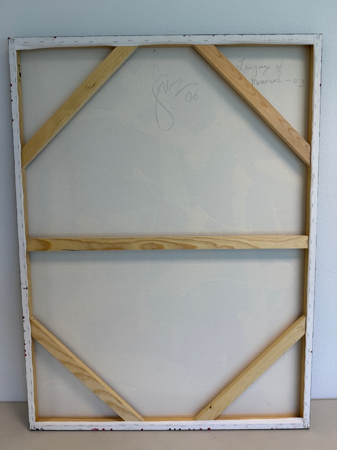 Gerrit Greve (1948-2024, Cardiff by the Sea, CA) Original Acrylic Mixed-Media Sand Painting On Canvas Titled 'Language Of Memories - 03' 2006 Signed Verso 36 X 48 Estimate $1,700 - $2,200 [Photo 6]
