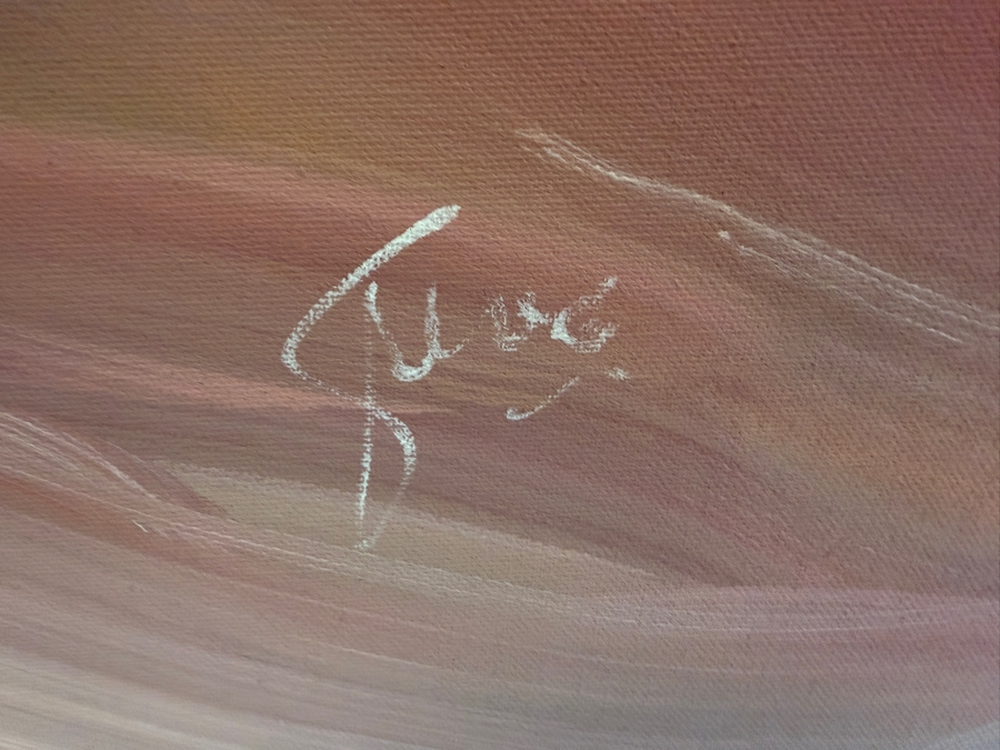 Gerrit Greve (1948-2024, Cardiff by the Sea, CA) Original Acrylic Drip Painting On Canvas Titled ' White Horse #7' Signed Lower Left 36 X 48 Estimate $1,700 - $2,200 [Photo 6]