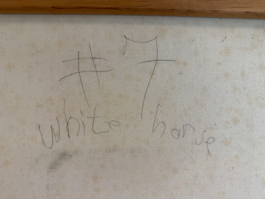 Gerrit Greve (1948-2024, Cardiff by the Sea, CA) Original Acrylic Drip Painting On Canvas Titled ' White Horse #7' Signed Lower Left 36 X 48 Estimate $1,700 - $2,200 [Photo 10]