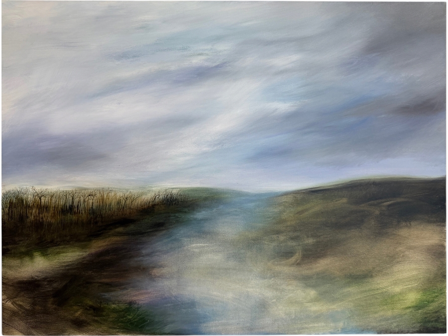 Gerrit Greve (1948-2024, Cardiff by the Sea, CA) Original Acrylic Painting On Canvas Titled 'Mindscape 16-6' 2004 Signed Verso 48 X 36 Estimate $1,700 - $2,200