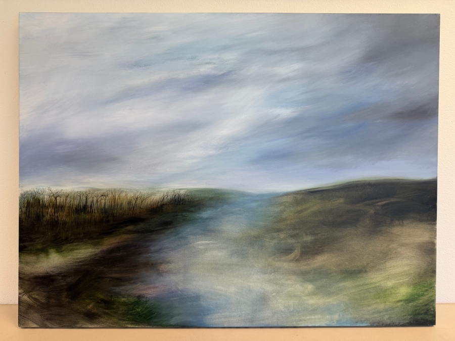 Gerrit Greve (1948-2024, Cardiff by the Sea, CA) Original Acrylic Painting On Canvas Titled 'Mindscape 16-6' 2004 Signed Verso 48 X 36 Estimate $1,700 - $2,200 [Photo 2]