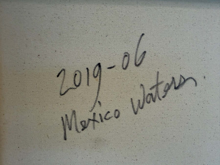 Gerrit Greve (1948-2024, Cardiff by the Sea, CA) Original Acrylic Painting On Canvas Titled 'Mexico Waters' 2019 Signed Bottom Right And Verso 48 X 36 Estimate $1,700 - $2,200 [Photo 8]