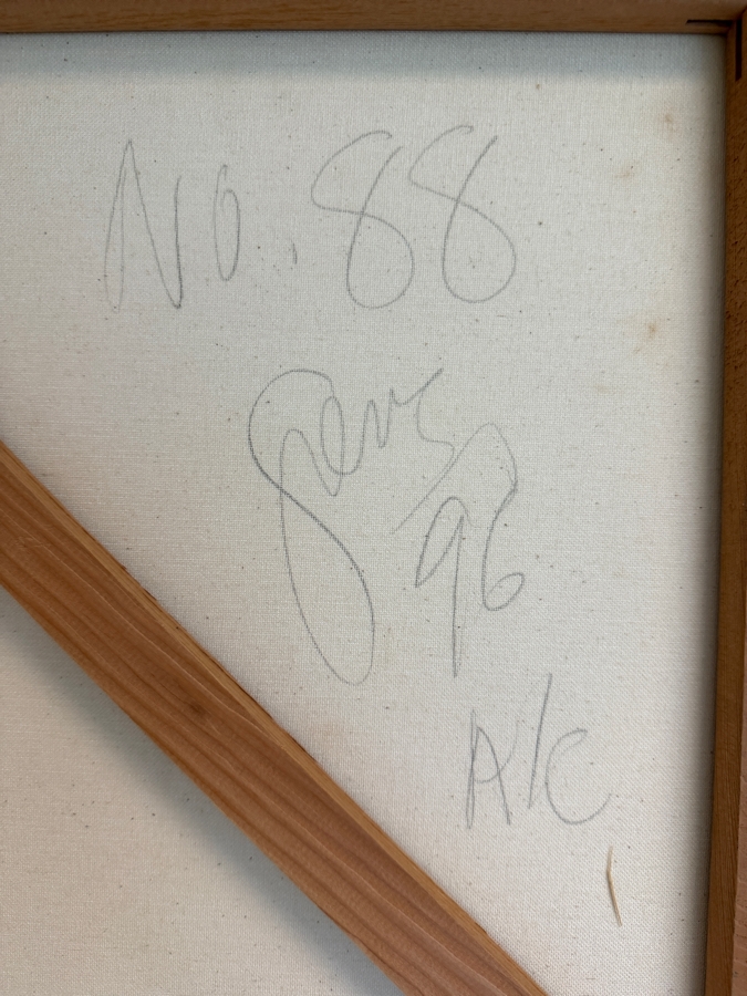 Gerrit Greve (1948-2024, Cardiff by the Sea, CA) Original Acrylic Painting On Canvas Titled 'No. 88' 1996 Signed Verso 36 X 48 Estimate $1,700 - $2,200 [Photo 8]