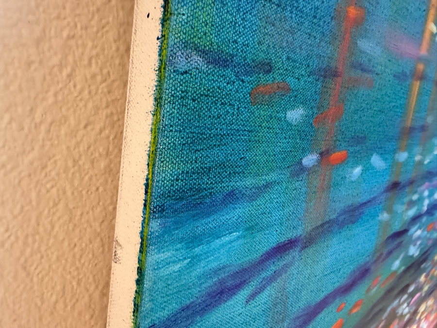 Gerrit Greve (1948-2024, Cardiff by the Sea, CA) Original Acrylic Painting On Canvas Untitled Ripples 2021 Signed Bottom Right 48 X 36 Estimate $1,700 - $2,200 [Photo 7]