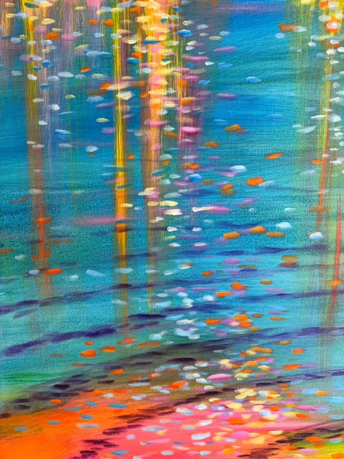 Gerrit Greve (1948-2024, Cardiff by the Sea, CA) Original Acrylic Painting On Canvas Untitled Ripples 2021 Signed Bottom Right 48 X 36 Estimate $1,700 - $2,200 [Photo 5]