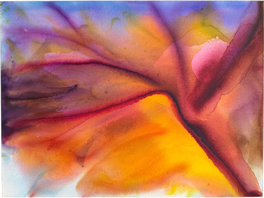 Gerrit Greve (1948-2024, Cardiff by the Sea, CA) Original Acrylic Painting On Canvas Untitled Flower 2020 Signed Verso 48 X 36 Estimate $1,700 - $2,200
