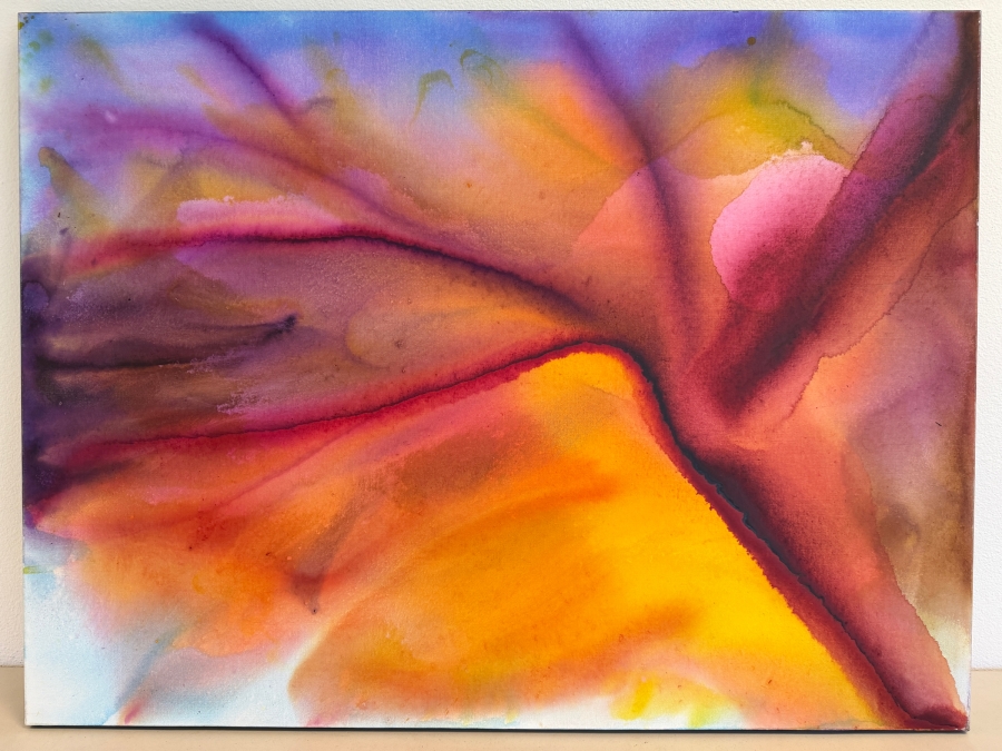 Gerrit Greve (1948-2024, Cardiff by the Sea, CA) Original Acrylic Painting On Canvas Untitled Flower 2020 Signed Verso 48 X 36 Estimate $1,700 - $2,200 [Photo 2]