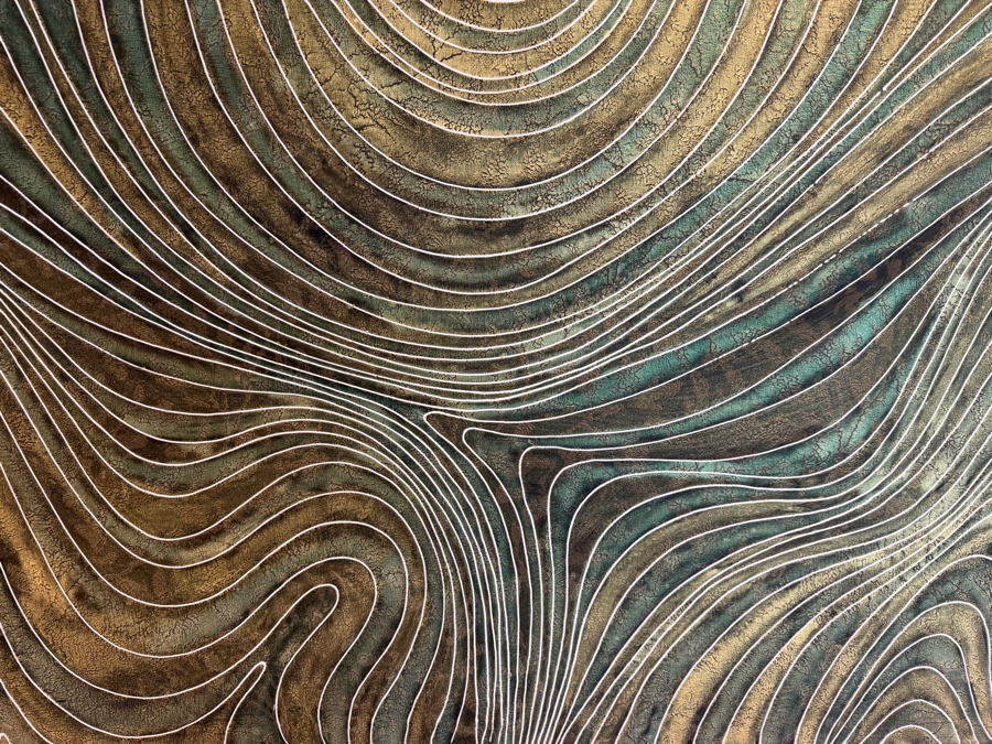 Gerrit Greve (1948-2024, Cardiff by the Sea, CA) Original Acrylic Diptych Mixed-Media Sand Painting On Canvas Untitled 1992 Signed Verso 72' X 36' Estimate $2,600 - $3,200  [Photo 3]