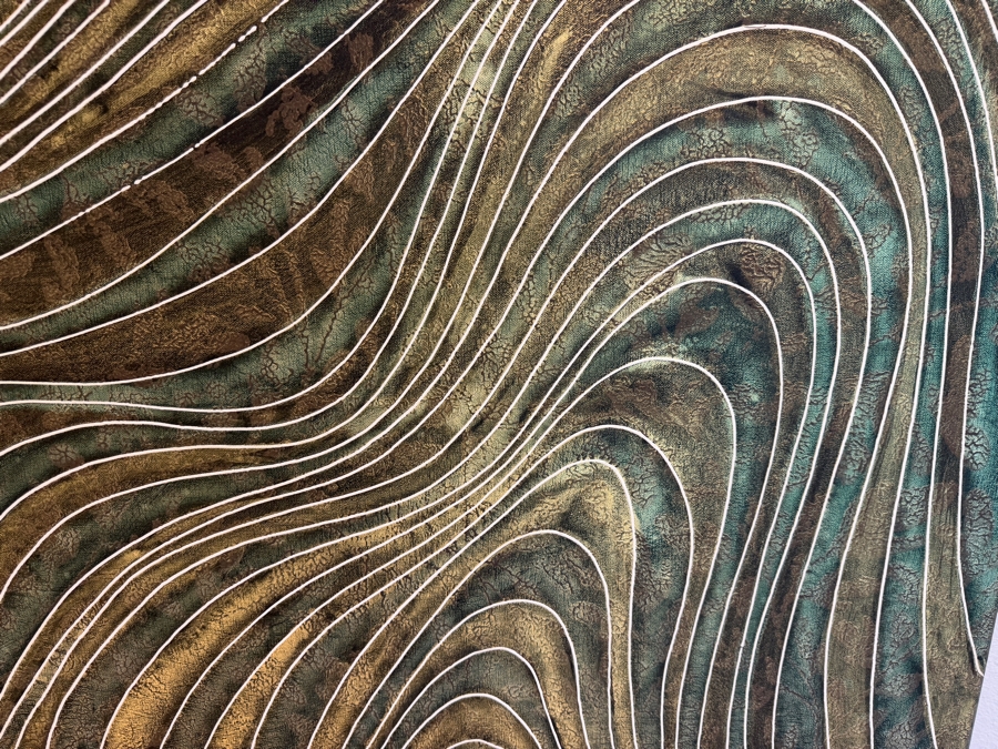 Gerrit Greve (1948-2024, Cardiff by the Sea, CA) Original Acrylic Diptych Mixed-Media Sand Painting On Canvas Untitled 1992 Signed Verso 72' X 36' Estimate $2,600 - $3,200  [Photo 4]