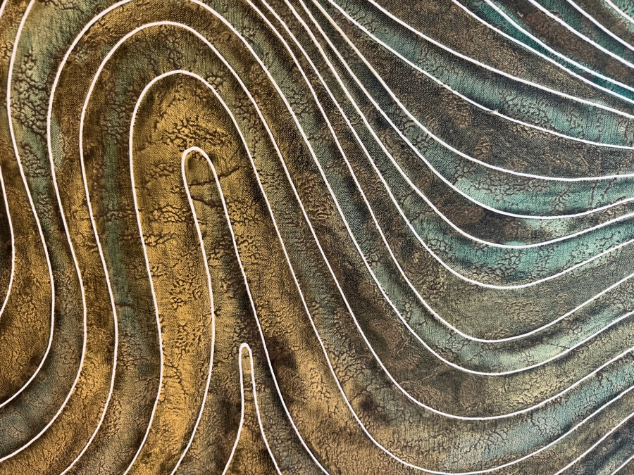 Gerrit Greve (1948-2024, Cardiff by the Sea, CA) Original Acrylic Diptych Mixed-Media Sand Painting On Canvas Untitled 1992 Signed Verso 72' X 36' Estimate $2,600 - $3,200  [Photo 5]