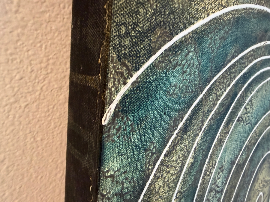 Gerrit Greve (1948-2024, Cardiff by the Sea, CA) Original Acrylic Diptych Mixed-Media Sand Painting On Canvas Untitled 1992 Signed Verso 72' X 36' Estimate $2,600 - $3,200  [Photo 6]