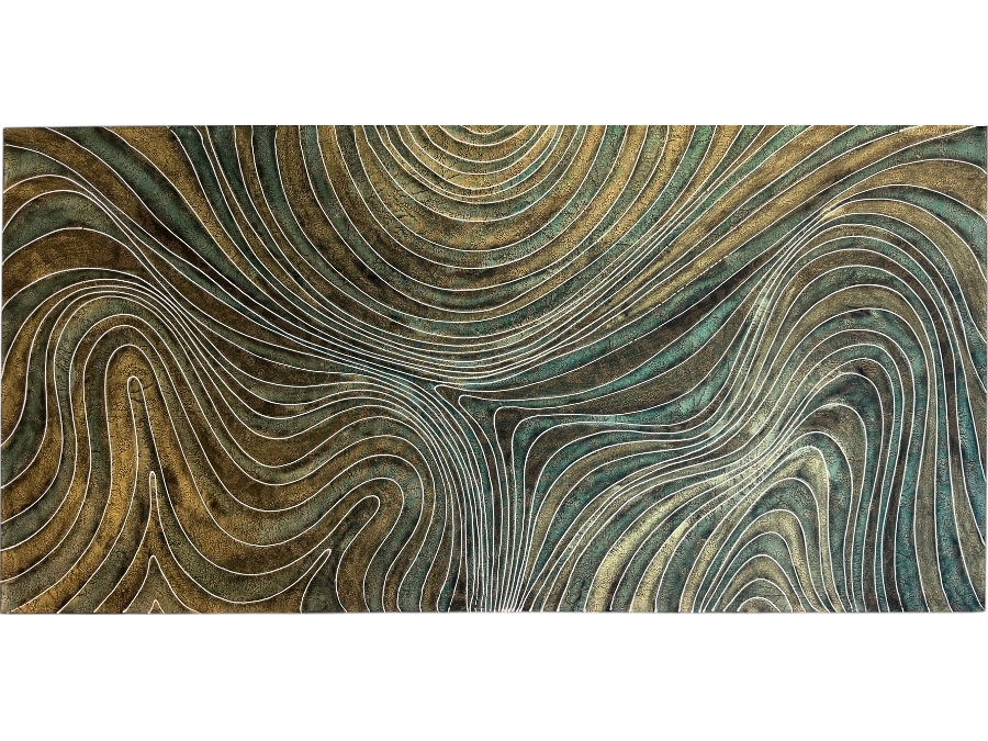Gerrit Greve (1948-2024, Cardiff by the Sea, CA) Original Acrylic Diptych Mixed-Media Sand Painting On Canvas Untitled 1992 Signed Verso 72' X 36' Estimate $2,600 - $3,200 
