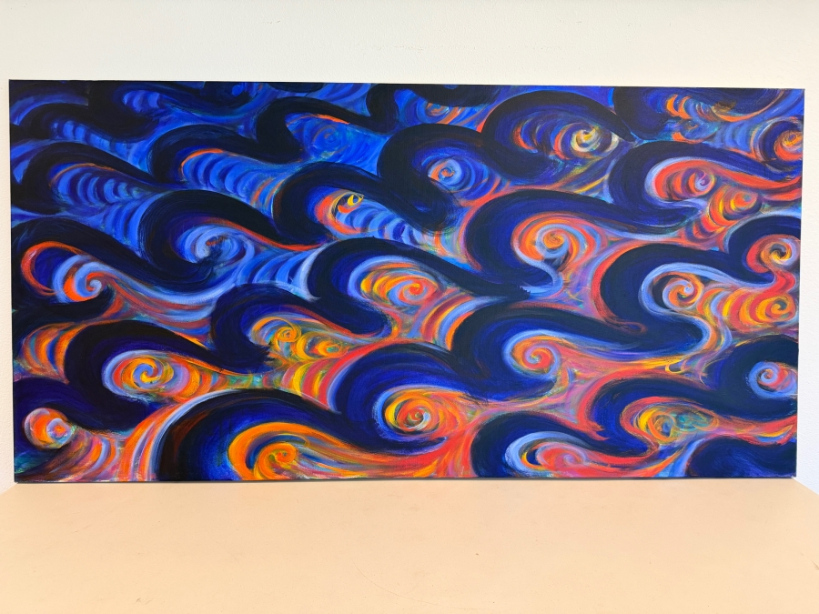 Gerrit Greve (1948-2024, Cardiff by the Sea, CA) Original Acrylic Diptych Painting On Canvas Untitled 2014 Signed Verso 72' X 36' Estimate $2,600 - $3,200 [Photo 2]