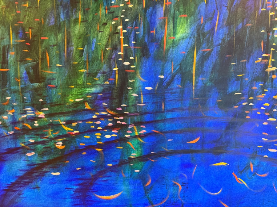 Gerrit Greve (1948-2024, Cardiff by the Sea, CA) Original Acrylic Painting On Canvas Untitled Ripples 2018 Signed Verso 72' X 36' Estimate $2,600 - $3,200 [Photo 3]