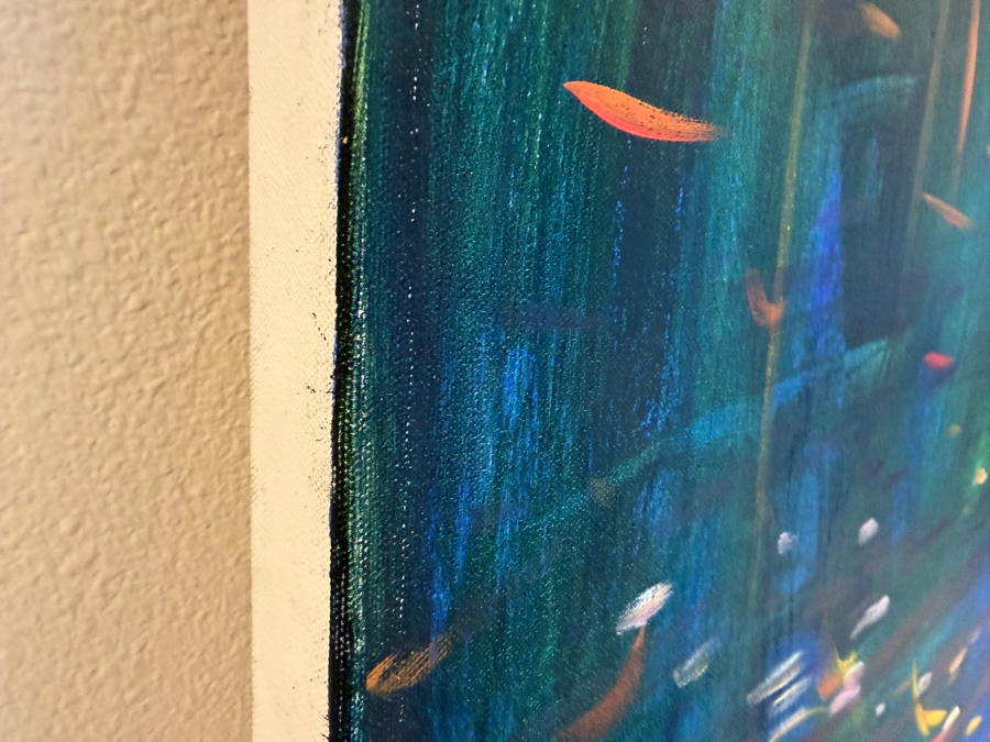 Gerrit Greve (1948-2024, Cardiff by the Sea, CA) Original Acrylic Painting On Canvas Untitled Ripples 2018 Signed Verso 72' X 36' Estimate $2,600 - $3,200 [Photo 5]