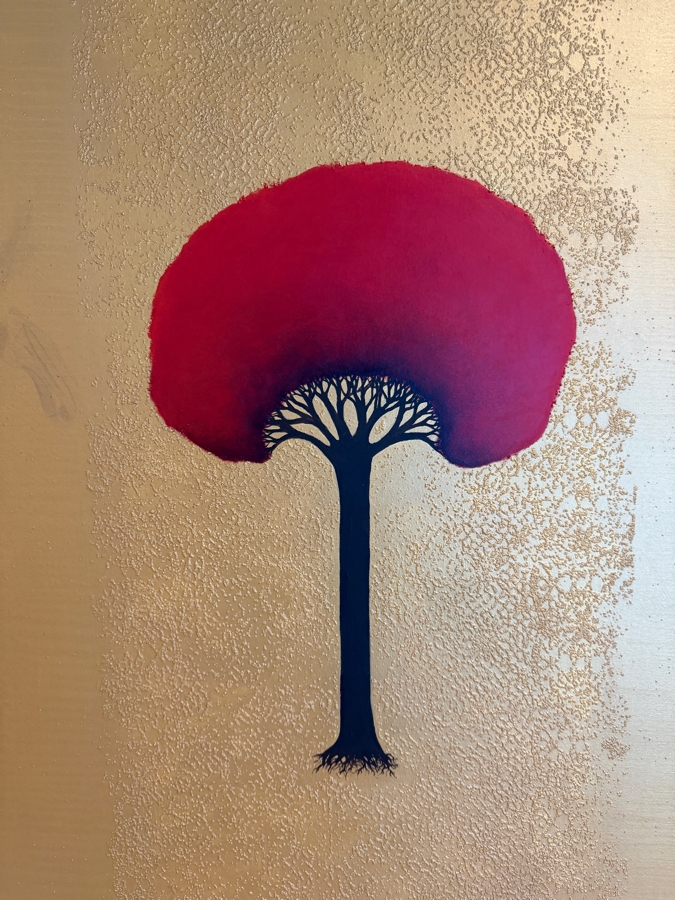 Gerrit Greve (1948-2024, Cardiff by the Sea, CA) Original Acrylic Mixed-Media Sand Painting On Canvas Titled 'Tree Of Life 2' 2004 Signed Verso 36 X 60 Estimate $2,200 - $2,700 [Photo 3]