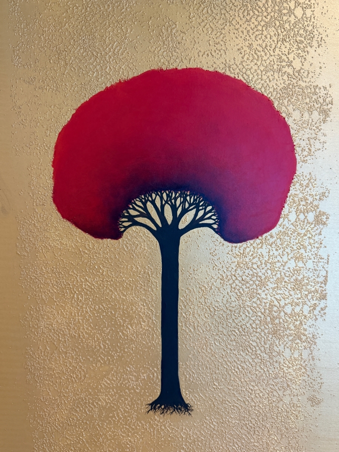 Gerrit Greve (1948-2024, Cardiff by the Sea, CA) Original Acrylic Mixed-Media Sand Painting On Canvas Titled 'Tree Of Life 2' 2004 Signed Verso 36 X 60 Estimate $2,200 - $2,700 [Photo 4]