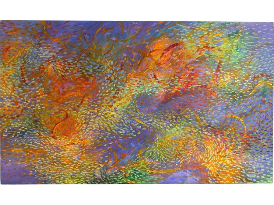 Gerrit Greve (1948-2024, Cardiff by the Sea, CA) Original Acrylic Painting On Canvas Titled 'Underwater Easter' 2005 Signed Verso 60 X 36 Estimate $2,200 - $2,700