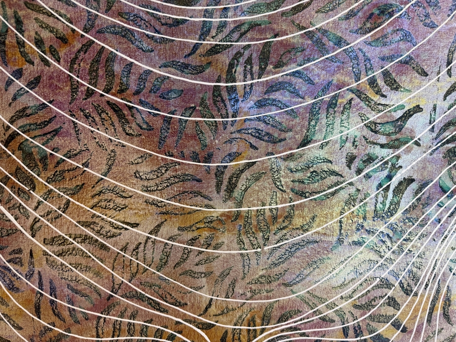 Gerrit Greve (1948-2024, Cardiff by the Sea, CA) Original Acrylic Mixed-Media Sand Painting On Canvas Untitled 2012 Signed Verso 60 X 36 Estimate $2,200 - $2,700 [Photo 4]