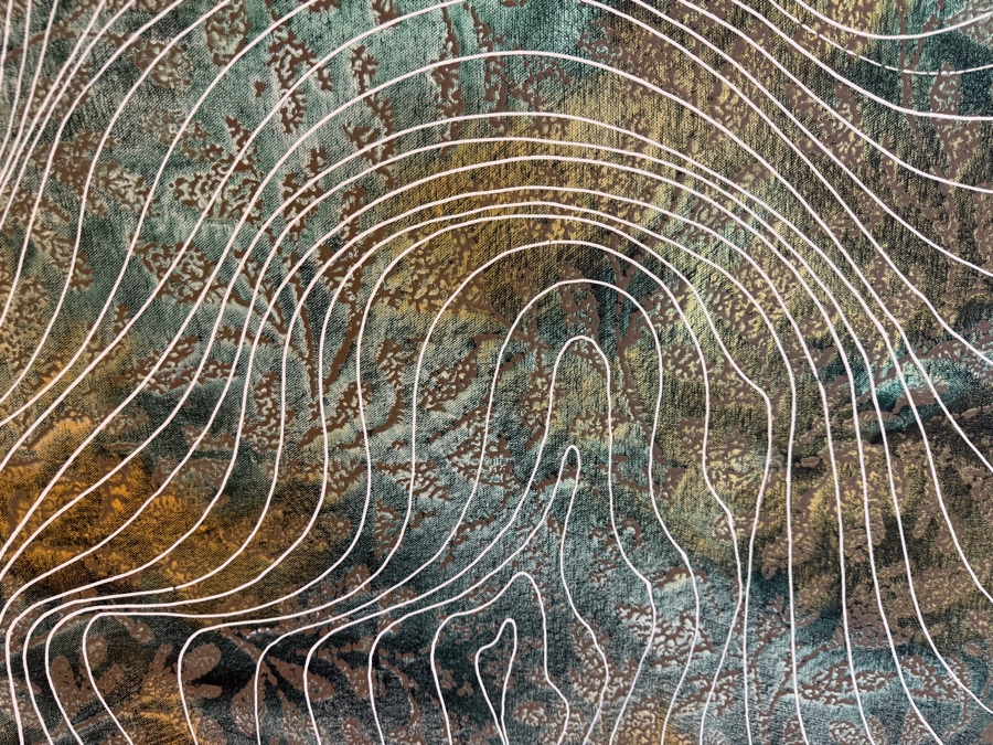 Gerrit Greve (1948-2024, Cardiff by the Sea, CA) Original Acrylic Mixed-Media Sand Painting On Canvas Untitled 2009 Signed Verso 60 X 36 Estimate $2,200 - $2,700 [Photo 4]