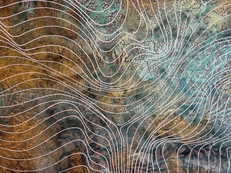 Gerrit Greve (1948-2024, Cardiff by the Sea, CA) Original Acrylic Mixed-Media Sand Painting On Canvas Untitled 2009 Signed Verso 60 X 36 Estimate $2,200 - $2,700 [Photo 3]