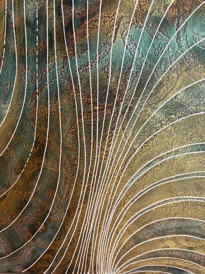 Gerrit Greve (1948-2024, Cardiff by the Sea, CA) Original Acrylic Mixed-Media Sand Painting On Canvas Untitled 2009 Signed Verso 60 X 36 Estimate $2,200 - $2,700 [Photo 4]