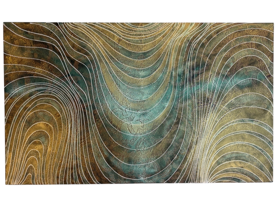 Gerrit Greve (1948-2024, Cardiff by the Sea, CA) Original Acrylic Mixed-Media Sand Painting On Canvas Untitled 2009 Signed Verso 60 X 36 Estimate $2,200 - $2,700