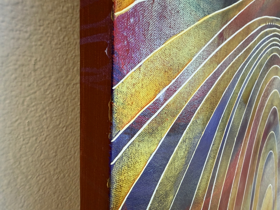 Gerrit Greve (1948-2024, Cardiff by the Sea, CA) Original Acrylic Mixed-Media Sand Painting On Canvas Untitled 2009 Signed Verso 60 X 36 Estimate $2,200 - $2,700 [Photo 5]