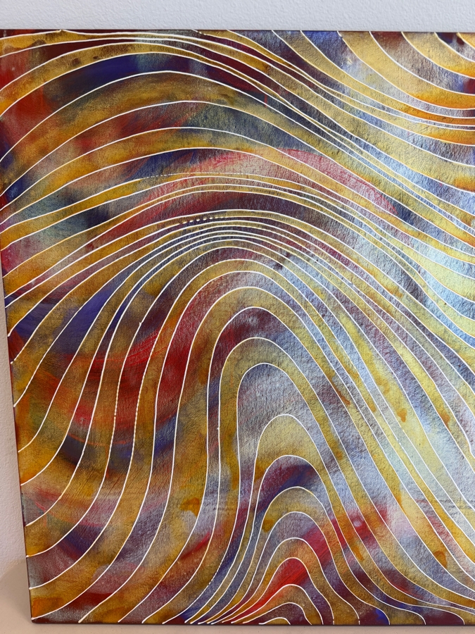 Gerrit Greve (1948-2024, Cardiff by the Sea, CA) Original Acrylic Mixed-Media Sand Painting On Canvas Untitled 2009 Signed Verso 60 X 36 Estimate $2,200 - $2,700 [Photo 4]