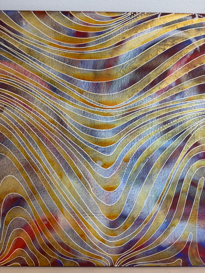 Gerrit Greve (1948-2024, Cardiff by the Sea, CA) Original Acrylic Mixed-Media Sand Painting On Canvas Untitled 2009 Signed Verso 60 X 36 Estimate $2,200 - $2,700 [Photo 3]
