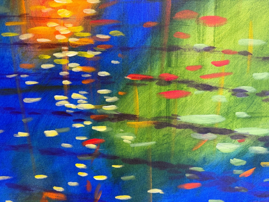 Gerrit Greve (1948-2024, Cardiff by the Sea, CA) Original Acrylic Mixed-Media Sand Painting On Canvas Untitled 2018 Signed Verso 60 X 36 Estimate $2,200 - $2,700 [Photo 4]