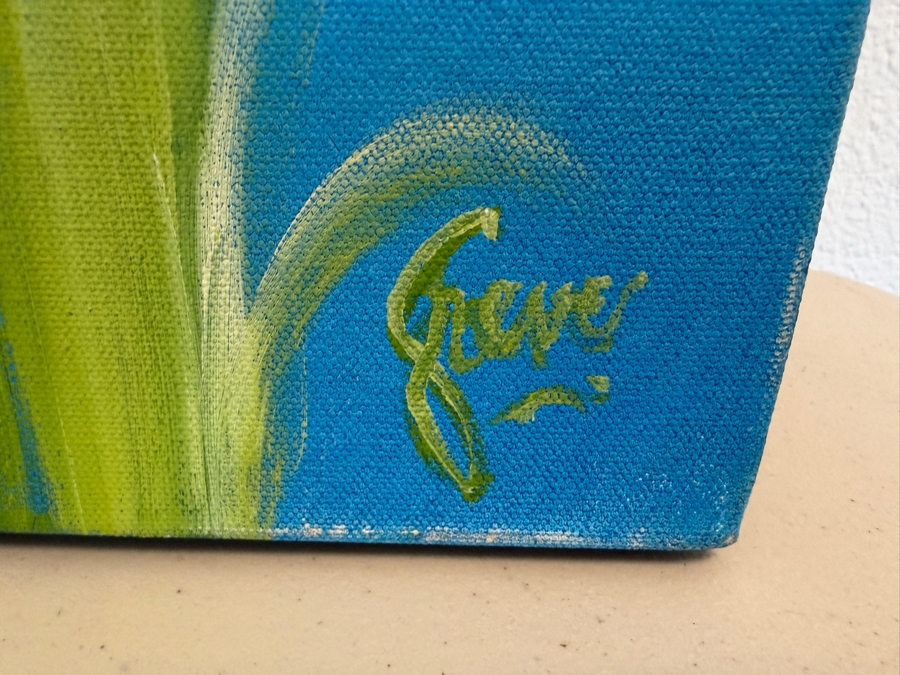 Gerrit Greve (1948-2024, Cardiff by the Sea, CA) Original Acrylic Mixed-Media Sand Painting On Canvas Untitled 2019 Signed Bottom Right And Verso 60 X 36 Estimate $2,200 - $2,700 [Photo 5]