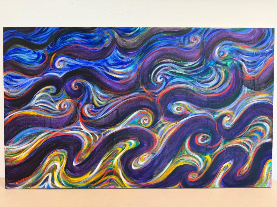 Gerrit Greve (1948-2024, Cardiff by the Sea, CA) Original Acrylic Mixed-Media Sand Painting On Canvas Untitled 2016 Signed Verso 60 X 36 Estimate $2,200 - $2,700 [Photo 2]
