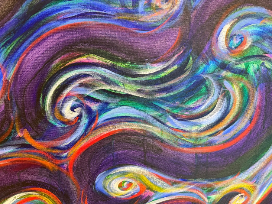 Gerrit Greve (1948-2024, Cardiff by the Sea, CA) Original Acrylic Mixed-Media Sand Painting On Canvas Untitled 2016 Signed Verso 60 X 36 Estimate $2,200 - $2,700 [Photo 4]